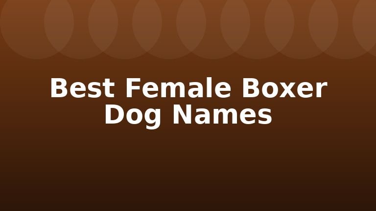 Best Female Boxer Dog Names