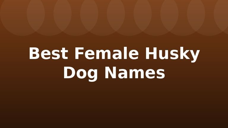 Best Female Husky Dog Names