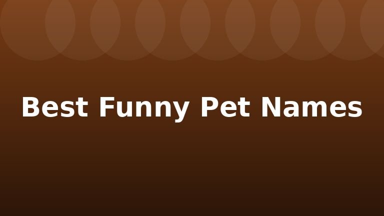 Best Funny Pet Names