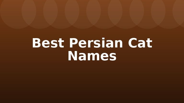 Best Persian Cat Names