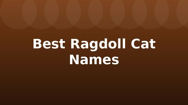 Best Ragdoll Cat Names