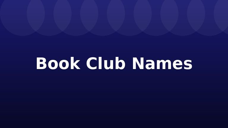 Book Club Names