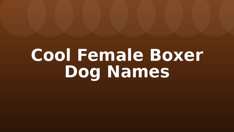 Cool Female Boxer Dog Names