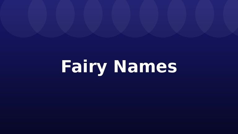 Fairy Names