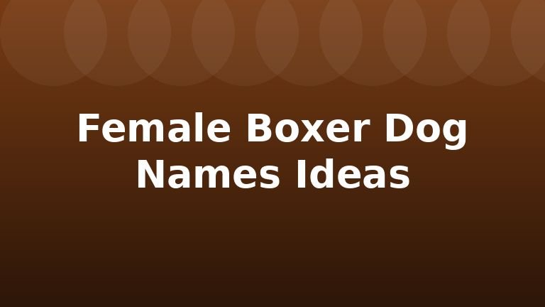 Female Boxer Dog Names Ideas
