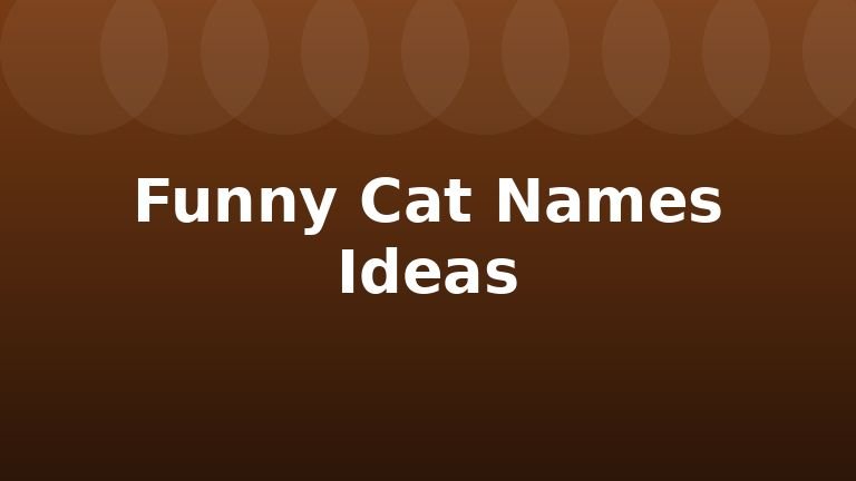 Funny Cat Names Ideas