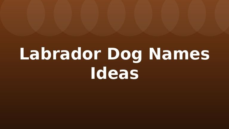 Labrador Dog Names Ideas