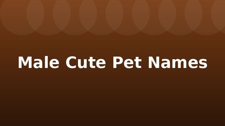 Male Cute Pet Names