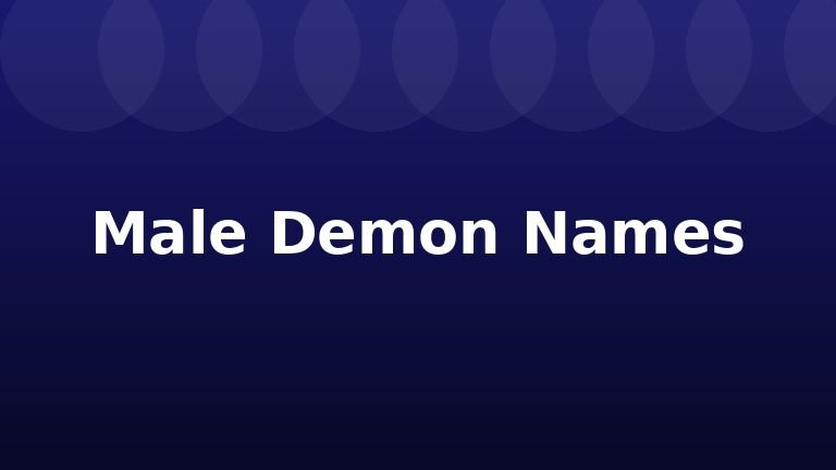 Male Demon Names