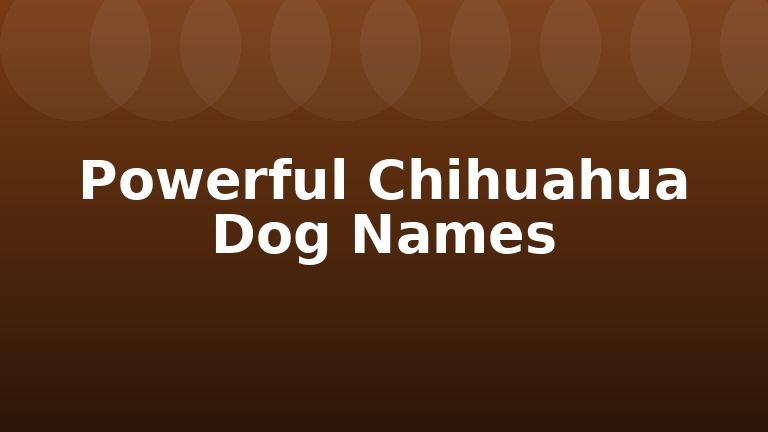 Powerful Chihuahua Dog Names