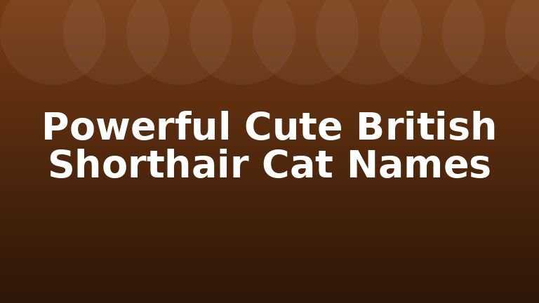 Powerful Cute British Shorthair Cat Names