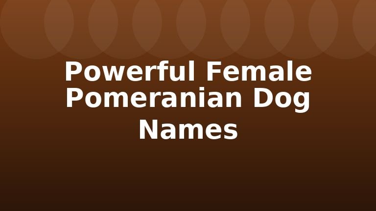 Powerful Female Pomeranian Dog Names