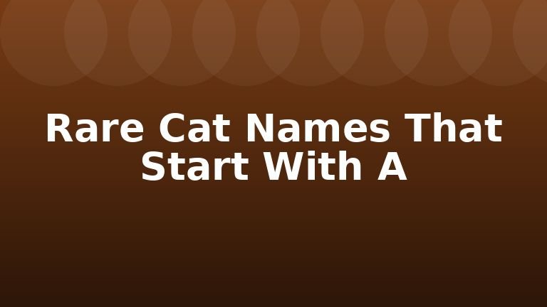 Rare Cat Names That Start With A