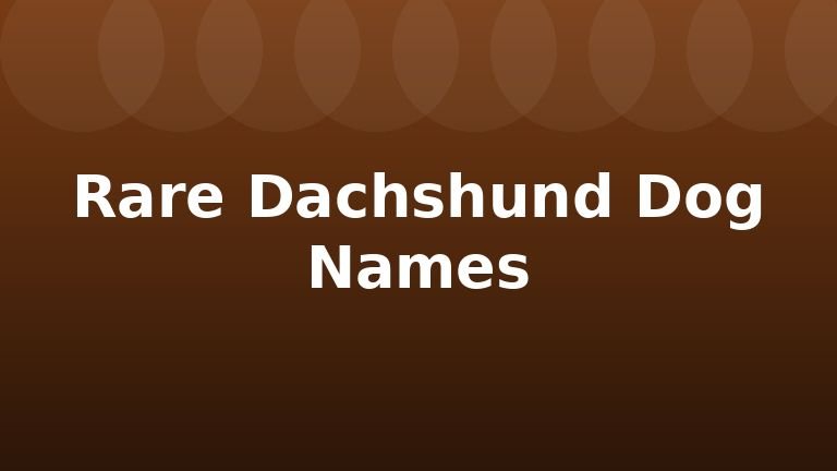 Rare Dachshund Dog Names