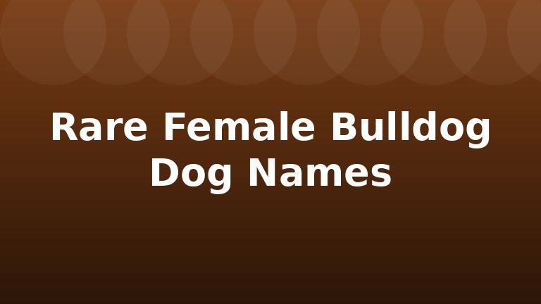 Rare Female Bulldog Dog Names