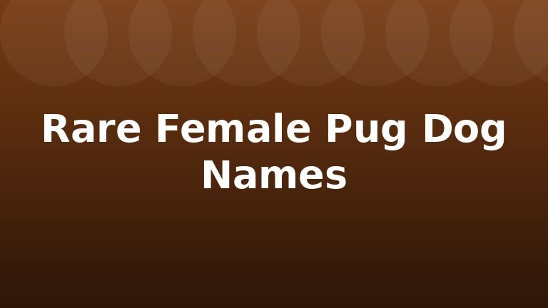 Rare Female Pug Dog Names
