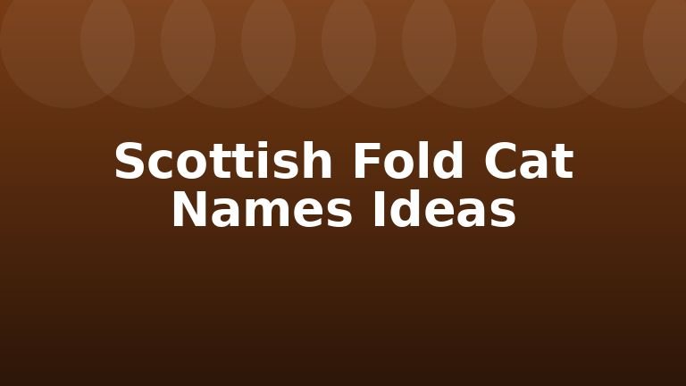 Scottish Fold Cat Names Ideas
