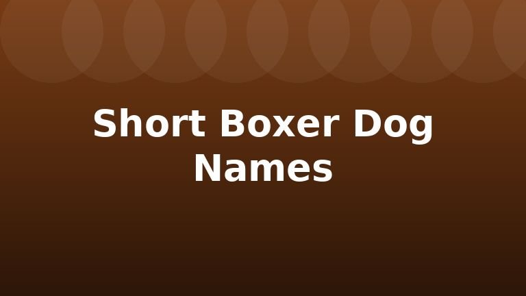 Short Boxer Dog Names