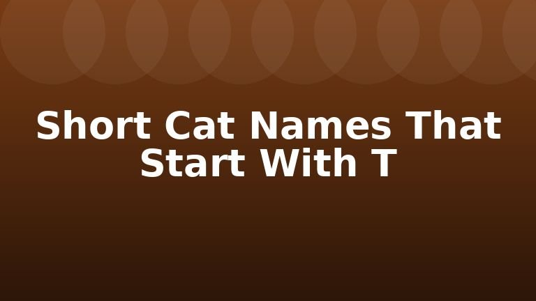 Short Cat Names That Start With T