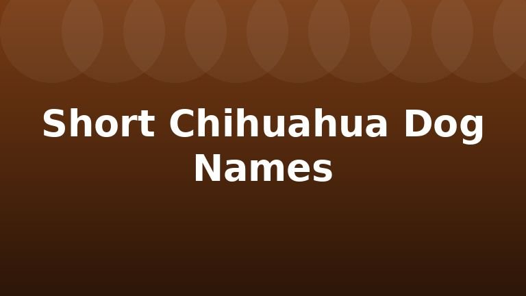 Short Chihuahua Dog Names
