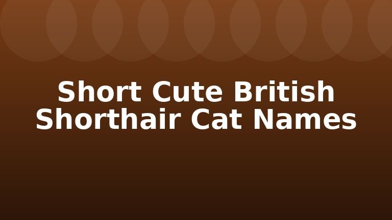 Short Cute British Shorthair Cat Names