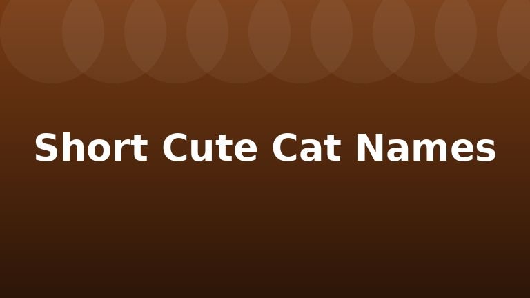 Short Cute Cat Names