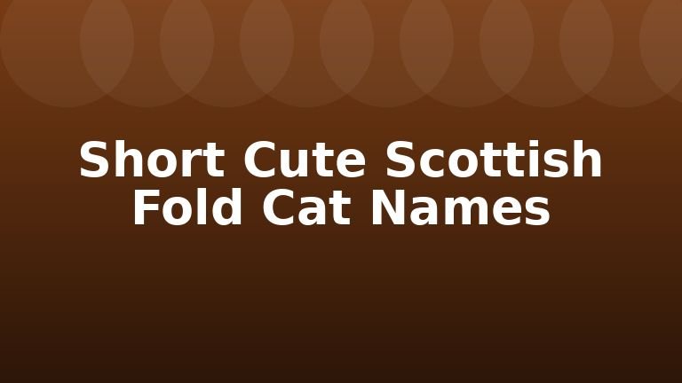 Short Cute Scottish Fold Cat Names