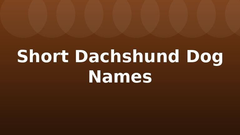 Short Dachshund Dog Names