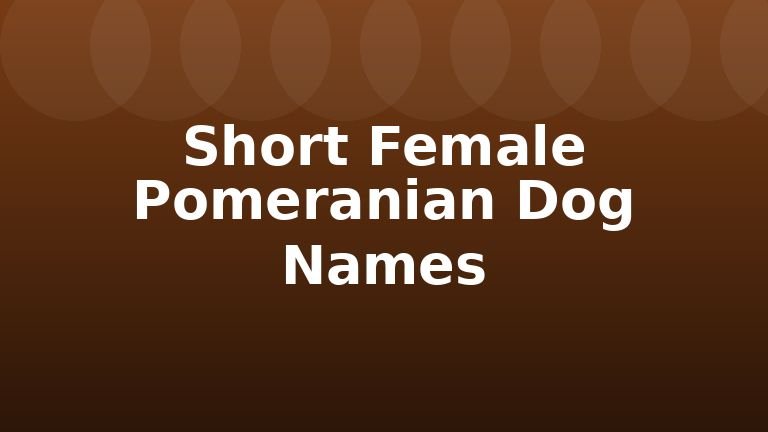 Short Female Pomeranian Dog Names