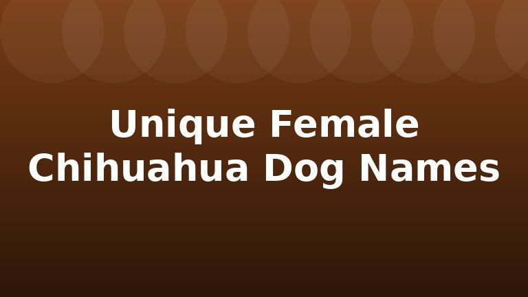 Unique Female Chihuahua Dog Names