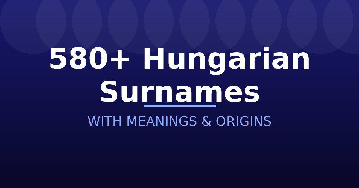Hungarian Surnames