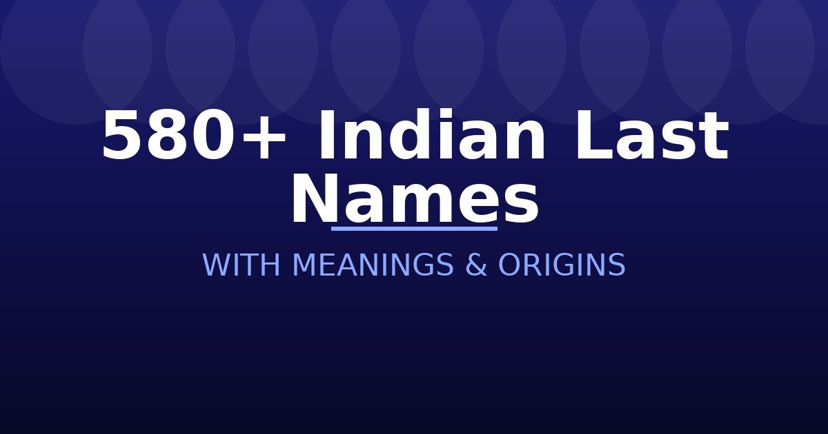 Indian Last Names