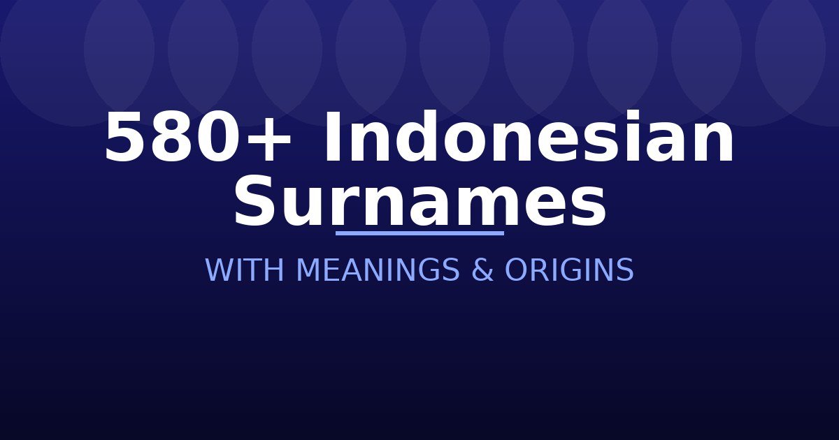 Indonesian Surnames