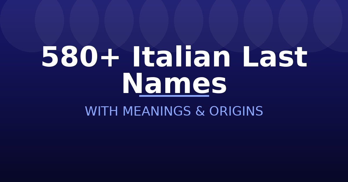 Italian Last Names