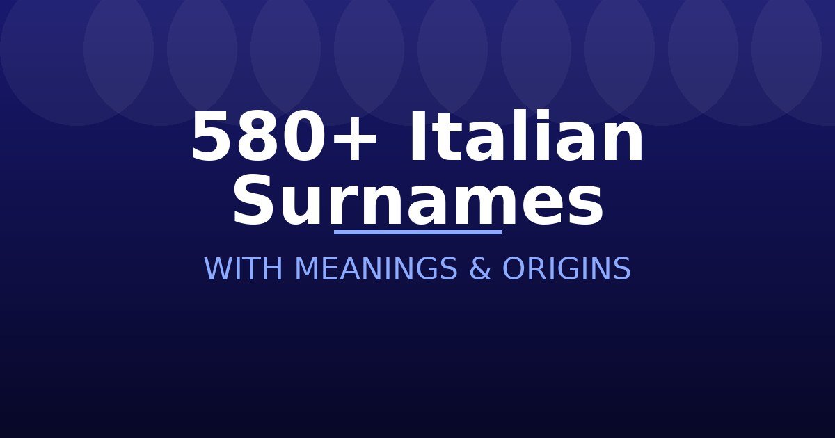 Italian Surnames