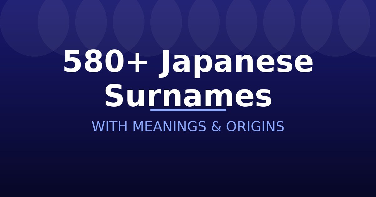 Japanese Surnames
