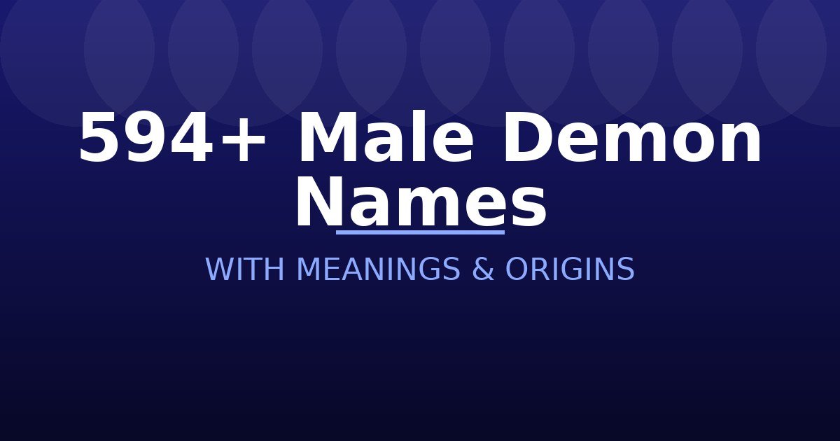 Male Demon Names