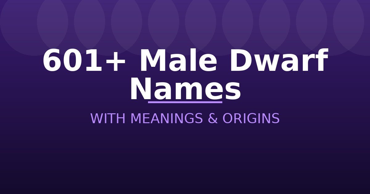 Male Dwarf Names
