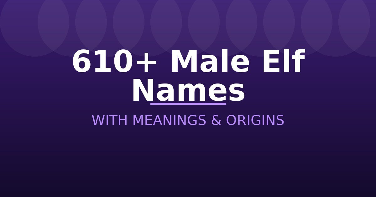 Male Elf Names