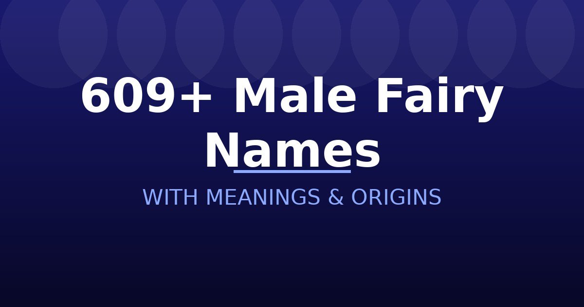 Male Fairy Names