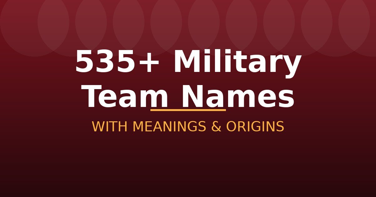 Military Team Names