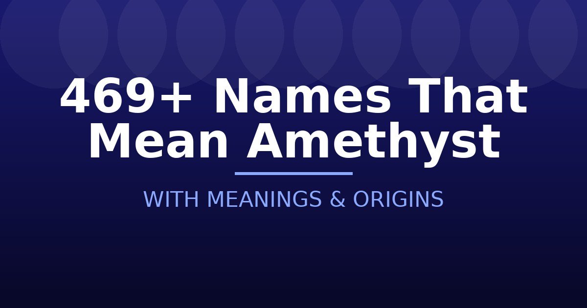 Names That Mean Amethyst