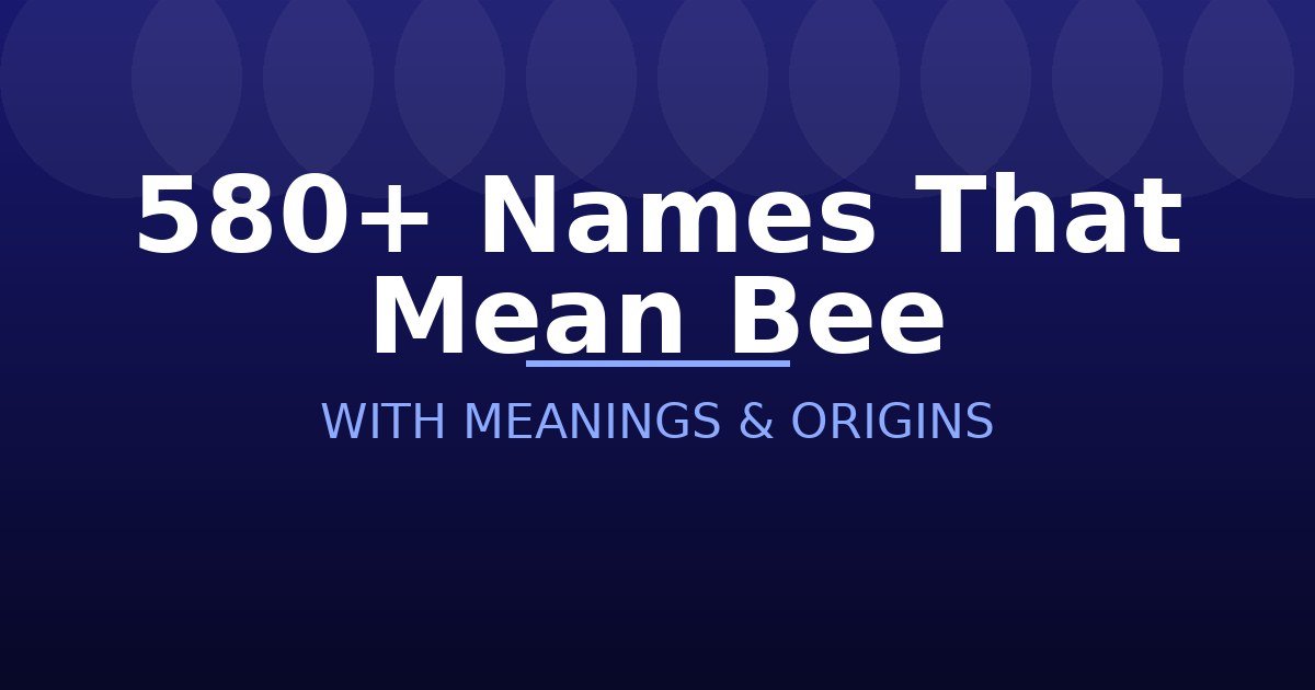 Names That Mean Bee
