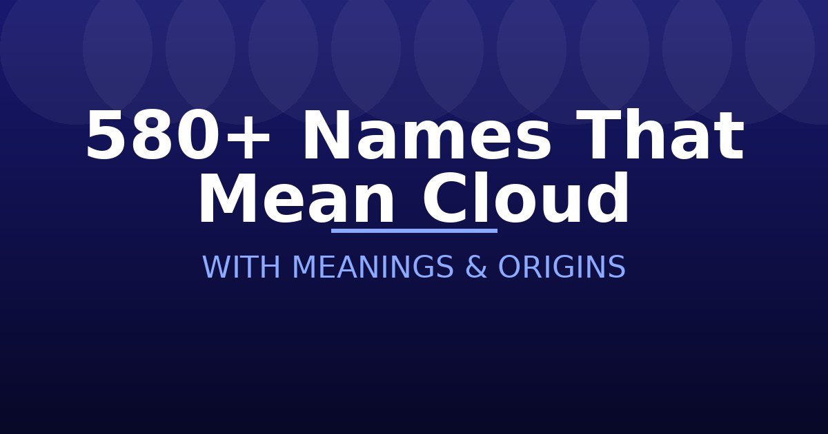 Names That Mean Cloud