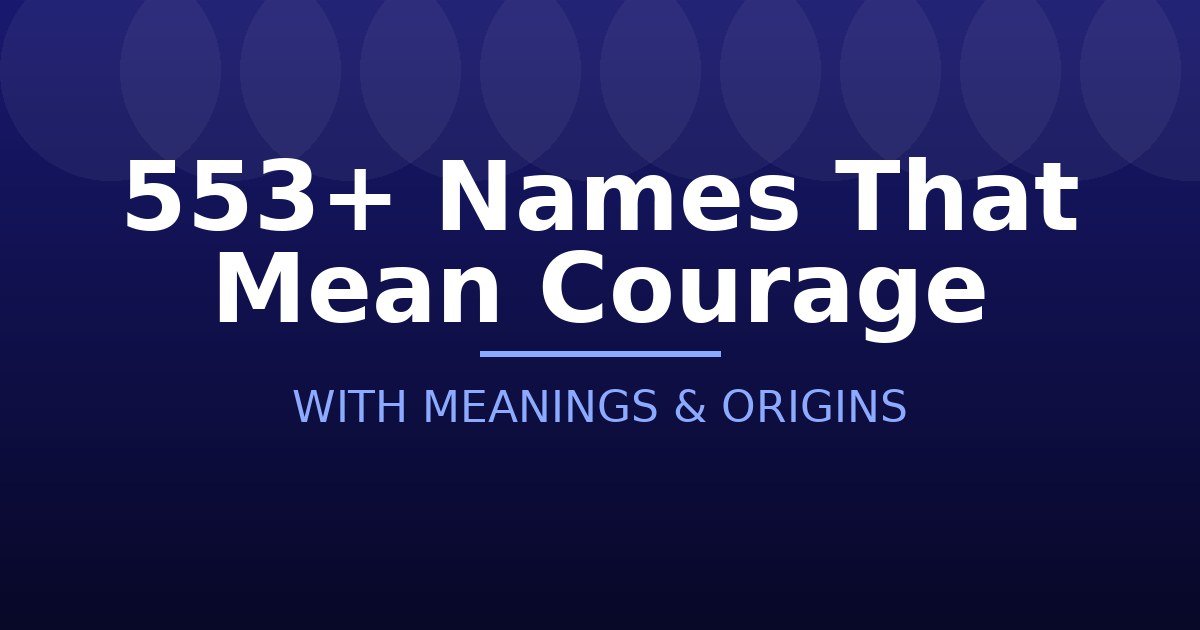 Names That Mean Courage