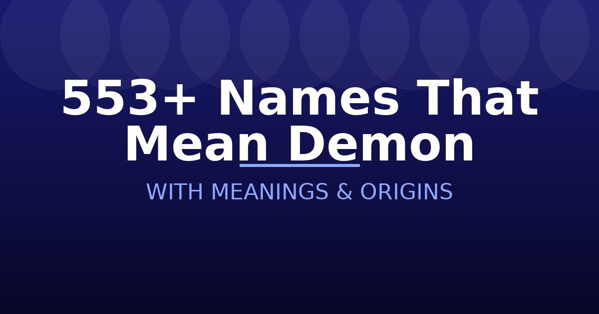 Names That Mean Demon