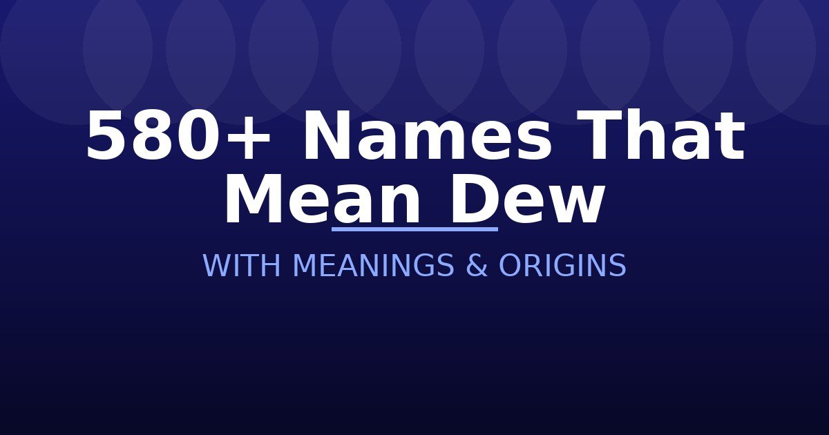 Names That Mean Dew