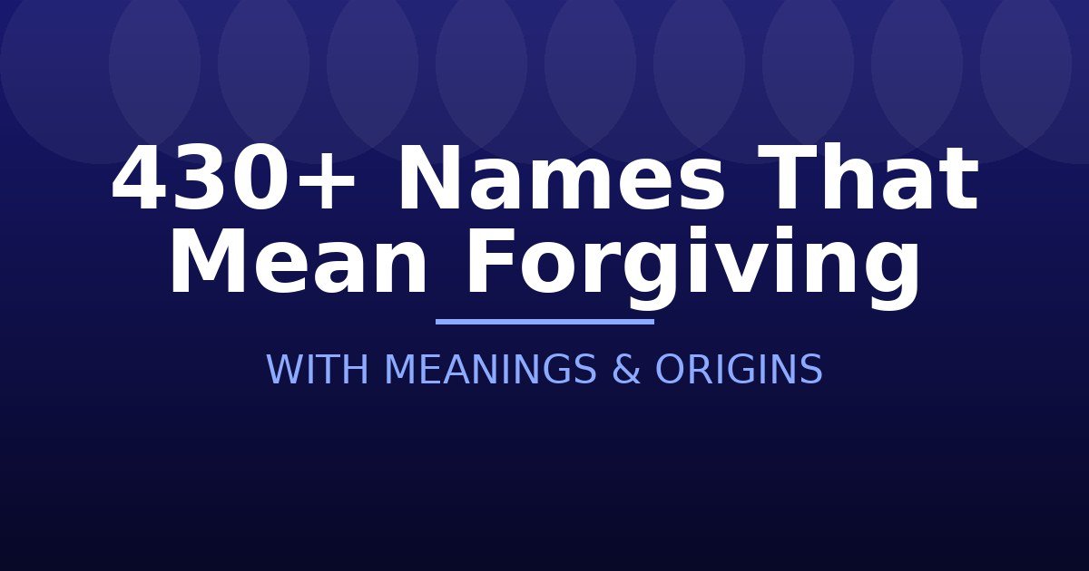Names That Mean Forgiving