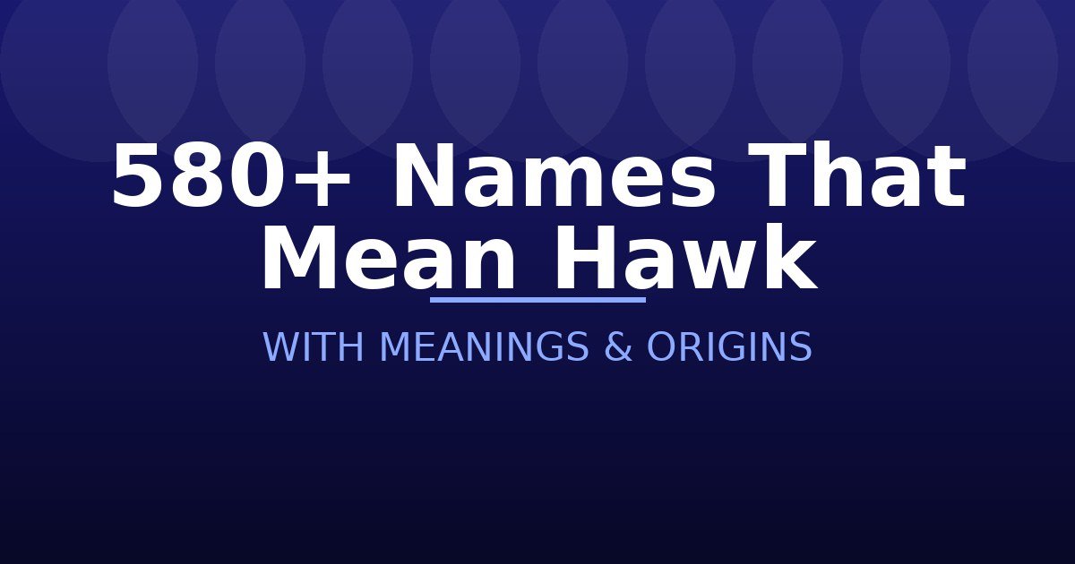Names That Mean Hawk