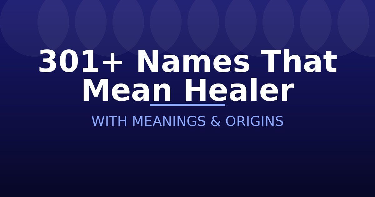 Names That Mean Healer